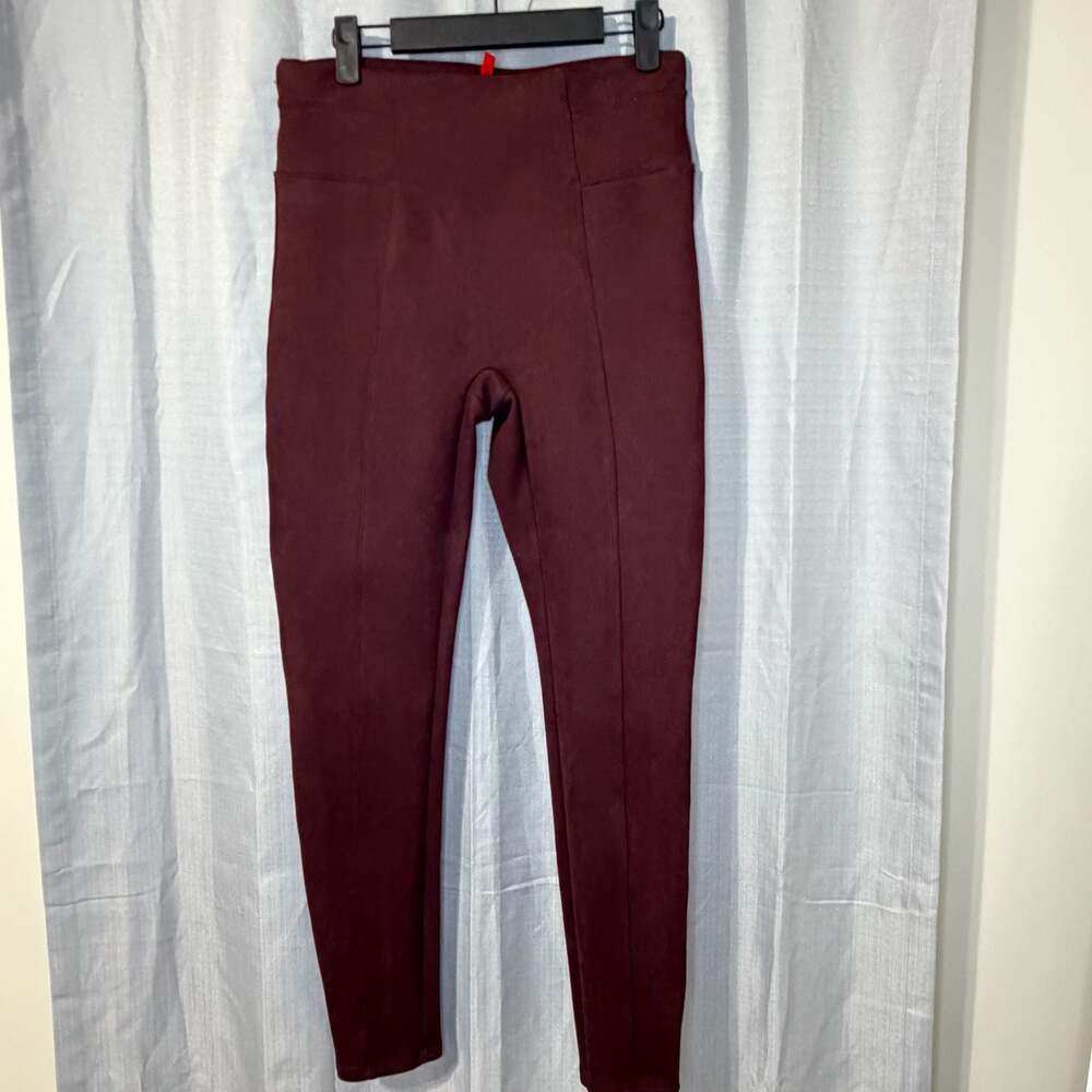Spanx Burgundy Suede Leggings
